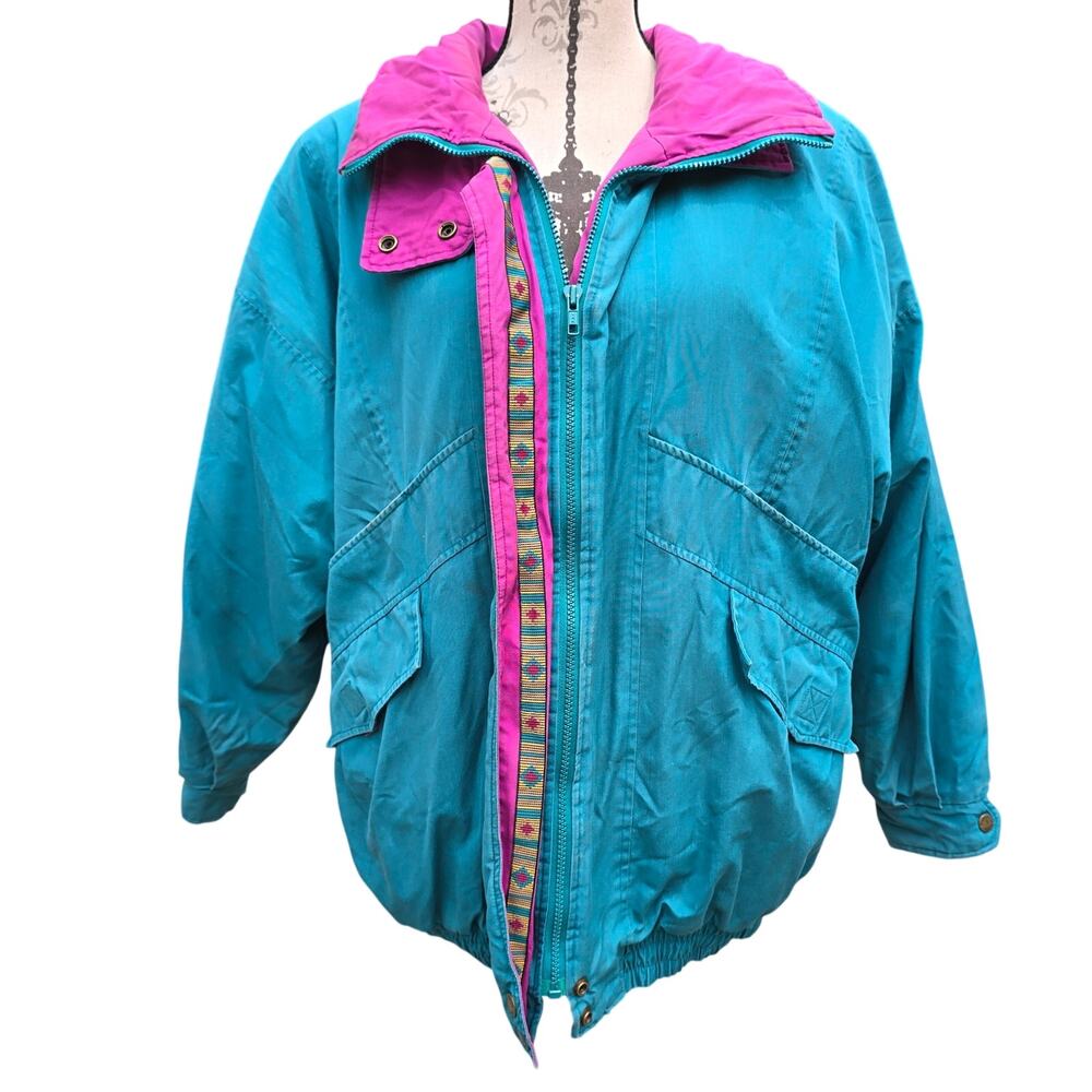 Vintage 90s Y2k Be in the Current Seen Color Block Wind Breaker Size L